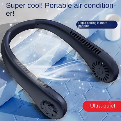 1pc Hände-frei Tragbarer Halsventilator - Wiederaufladbar, bladlos und USB-betrieben - Perfekt für Büro und Reisen | Brehn