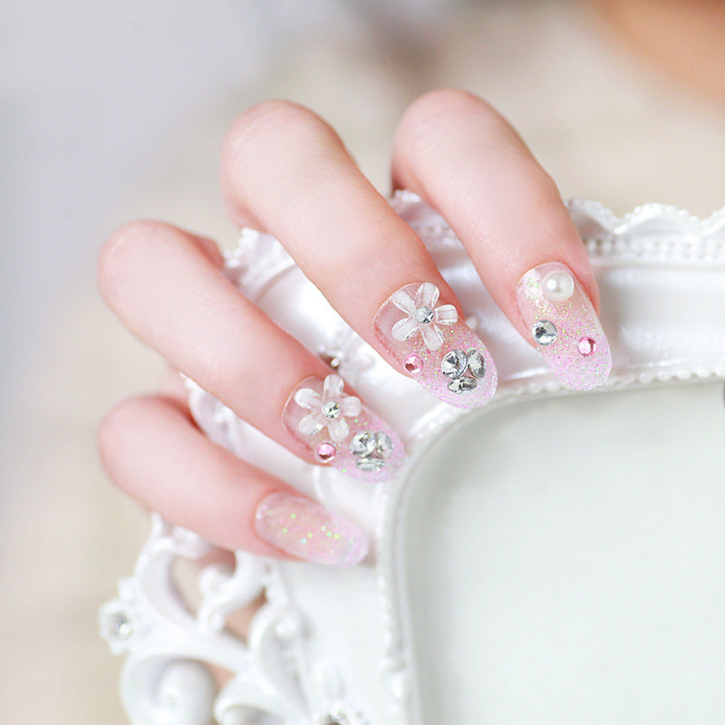 Dekorative glitzernde Press-On-Nagelspitzen