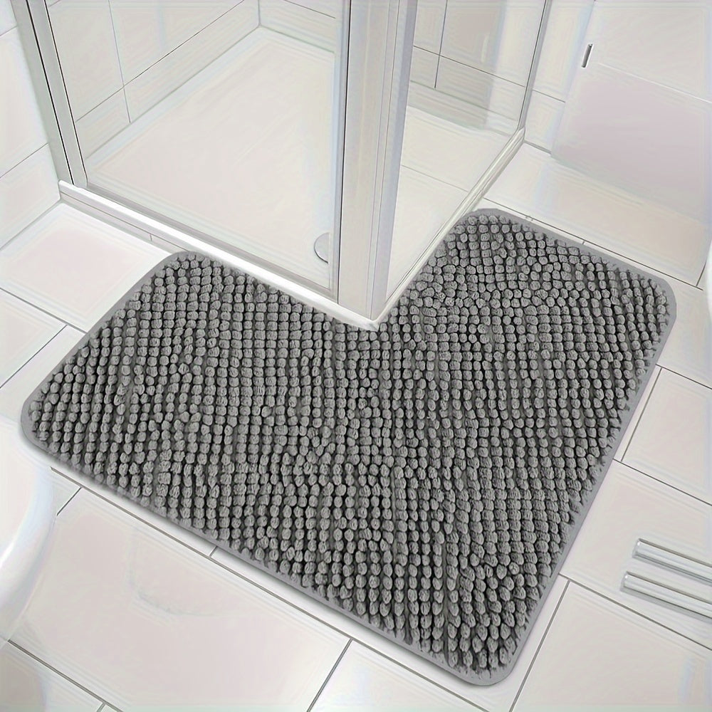 Brehn | Eck-Badematte Lunava | L-Form für Dusche & Ecke | Rutschfest & Weich | 40x40x80 cm