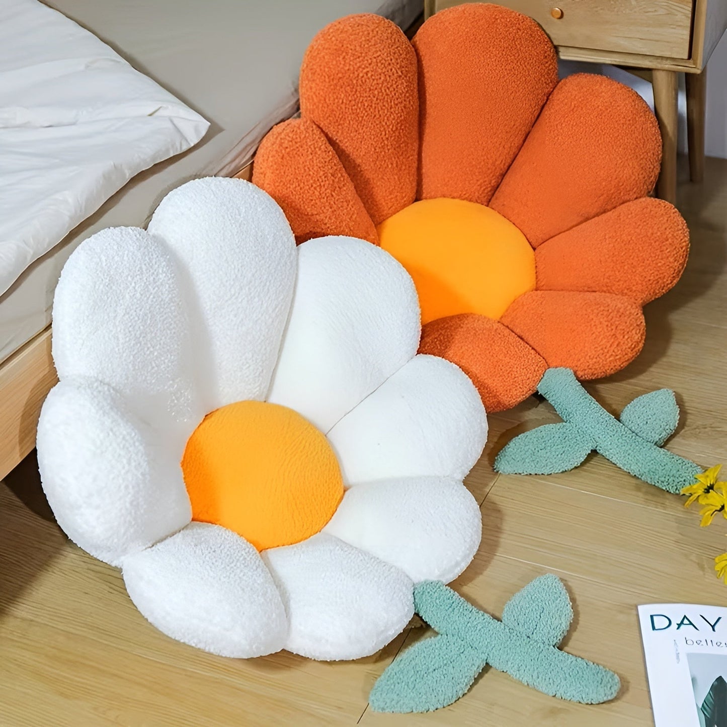 Blumenkissen – Weich und gemütlich | Dekoratives Bodenkissen für Sofa, Schlafzimmer und Wohnzimmer