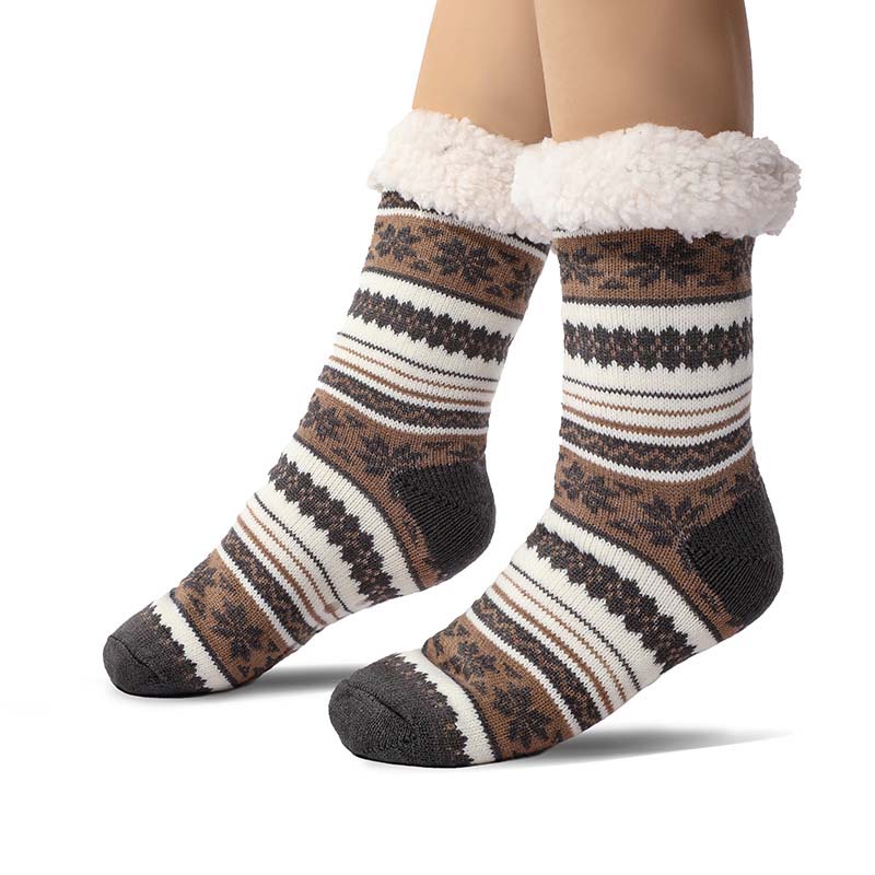 Brehn | Schneeflocke Ultra-dicke Cashmere Haussocken