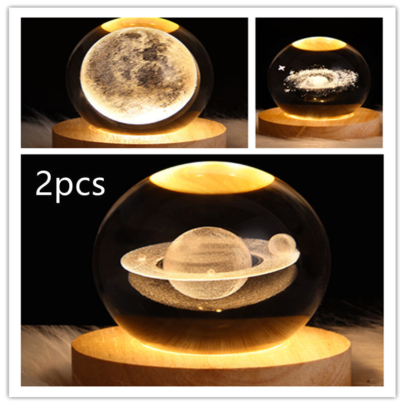 3D Galaxy Kristallkugel LED Nachtlicht | Brehn