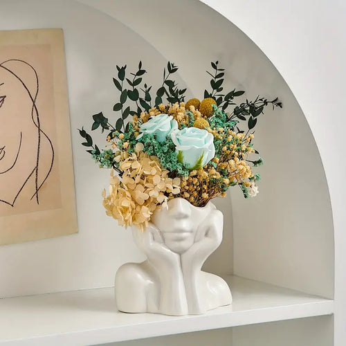 Einzigartige und Moderne Keramikvase, Dekorative Blumenvase für Wohnzimmer und Büro