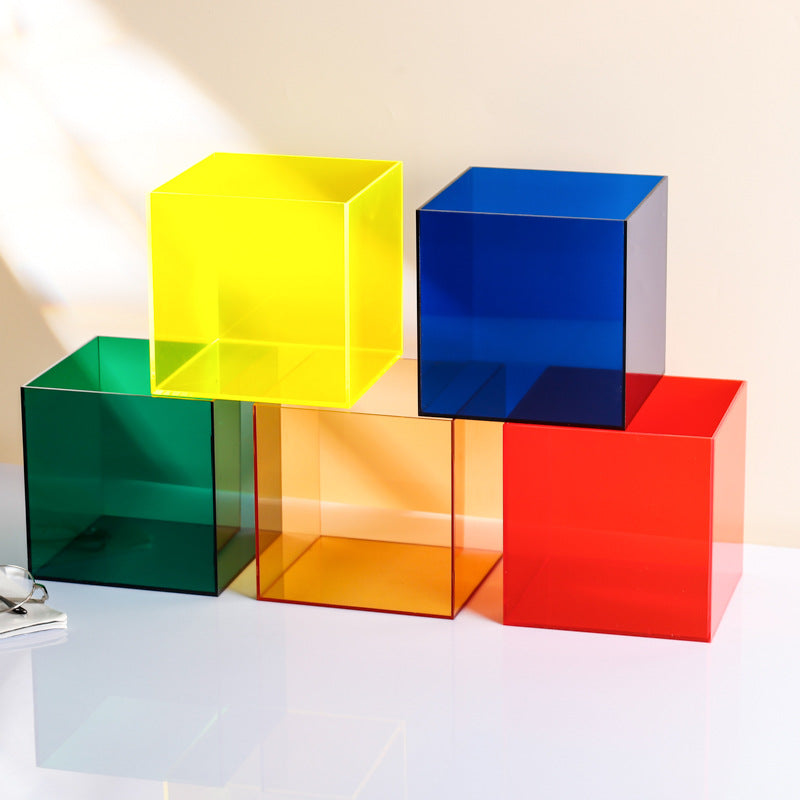 Transparente Farb-Acrylbox Staubschutz Lego integriertes Modell Handdisplayspeicherbox