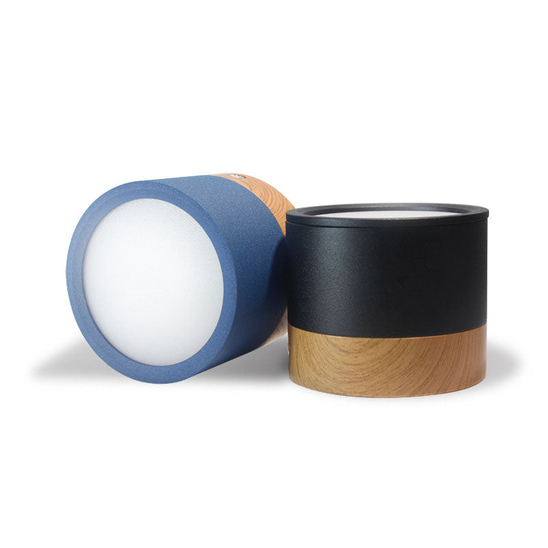 Ming-montiertes Downlight Macaron LED-Downlight 12W Holzmaserung dreifarbige variable Licht Veranda Flur Schlafzimmer