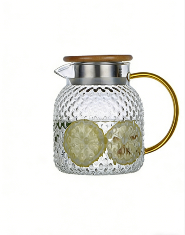 Brehn | Heizbare Glas-Kaltwasserkaraffe mit Reis-Muster