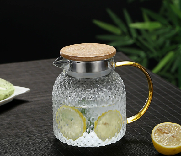 Brehn | Heizbare Glas-Kaltwasserkaraffe mit Reis-Muster