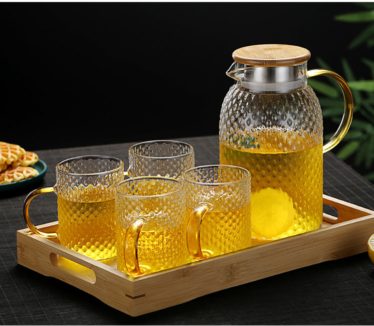 Brehn | Heizbare Glas-Kaltwasserkaraffe mit Reis-Muster