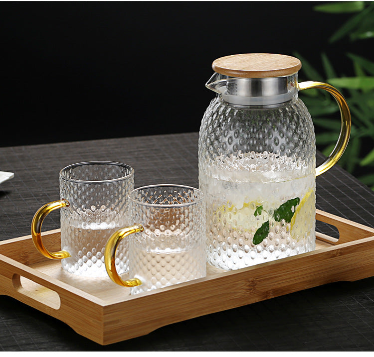 Brehn | Heizbare Glas-Kaltwasserkaraffe mit Reis-Muster