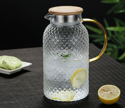 Brehn | Heizbare Glas-Kaltwasserkaraffe mit Reis-Muster