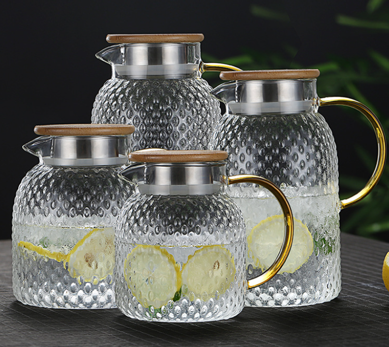 Brehn | Heizbare Glas-Kaltwasserkaraffe mit Reis-Muster