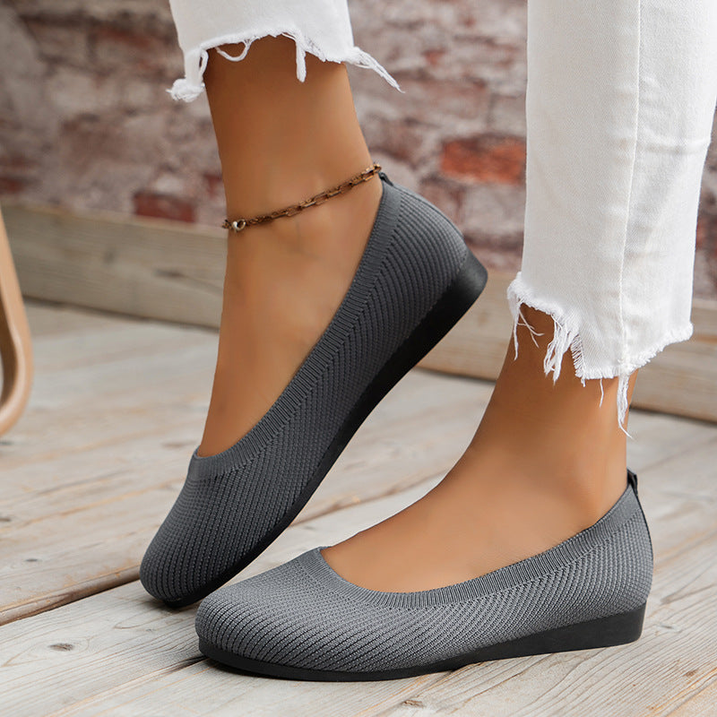Brehn 丨 Damen Rundschuh Bohnenschuhe