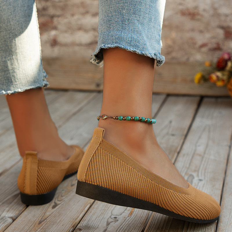 Brehn 丨 Damen Rundschuh Bohnenschuhe