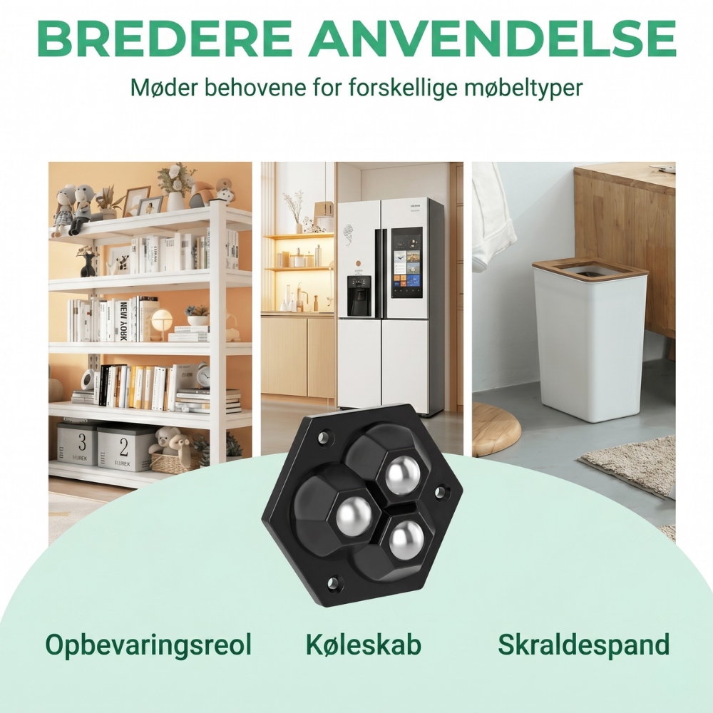 TriGlide 360° Möbelrollen mit Kugellagern | Brehn