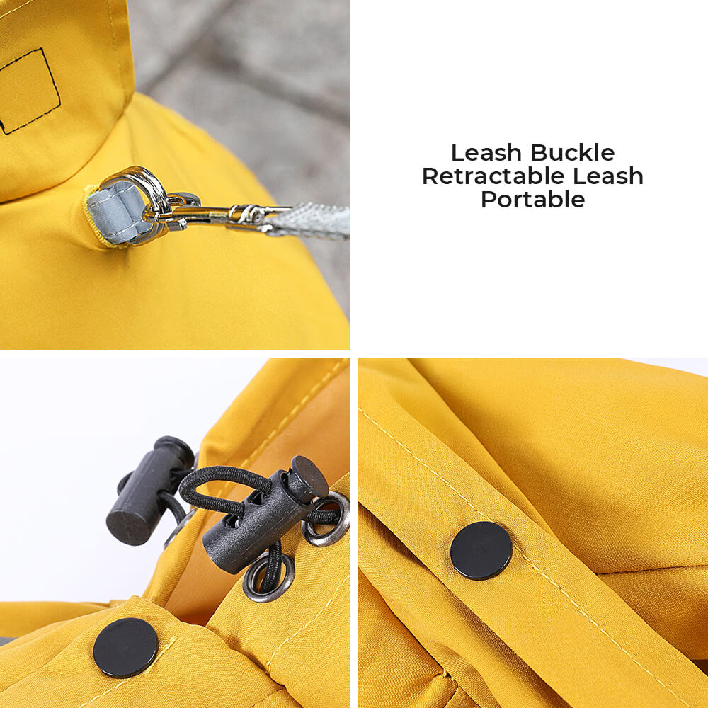 Brehn | RainBuddy Wasserdichter Hunderegenmantel | Reflektierende Streifen | Verstellbar & Mit Kapuze