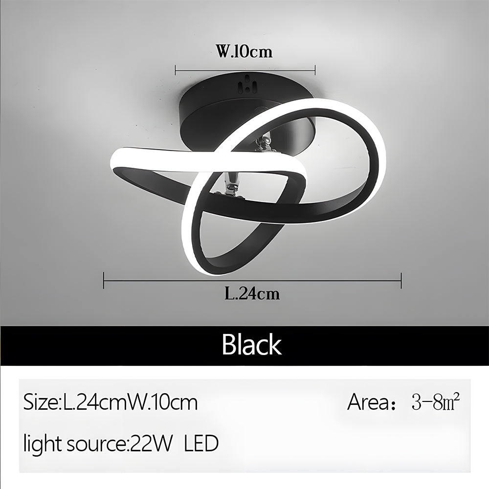Deckenleuchte mit LED-Beleuchtung, schwarzem Metallrahmen