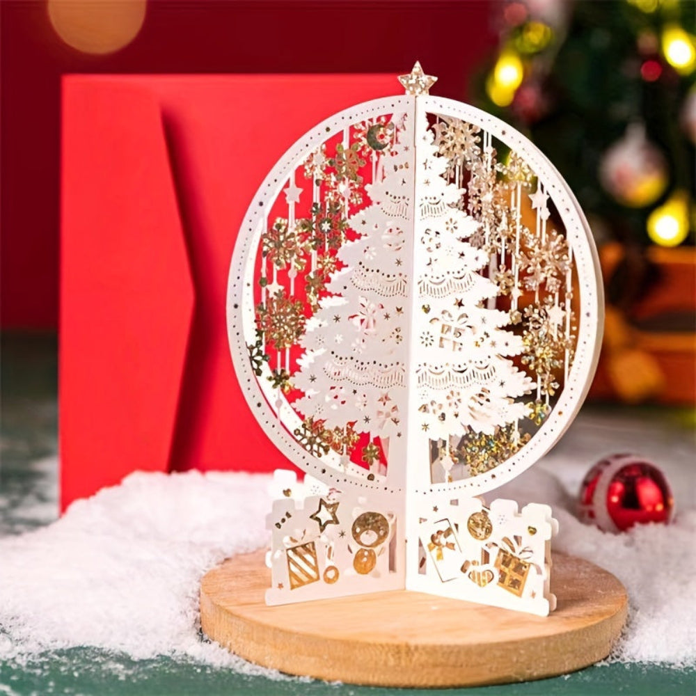Brehn | 3D Pop-up Weihnachtskarte mit magischer Baumdarstellung – Perfekt für Weihnachtswünsche und festliche Dekoration