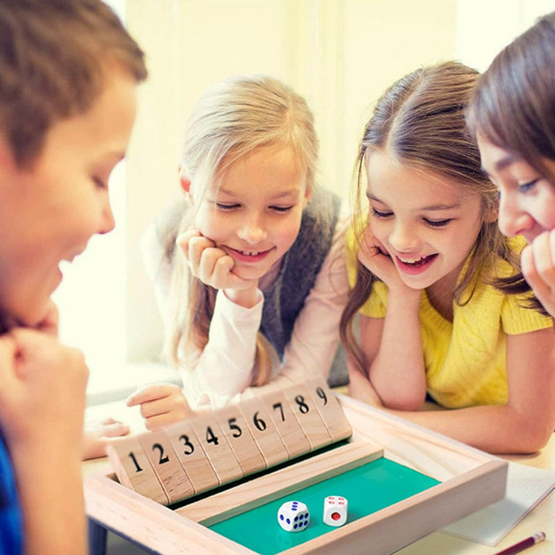 Shut The Box Spiel - Spaß Tisch Mathematik Spiel für Erwachsene und Kinder | Brehn