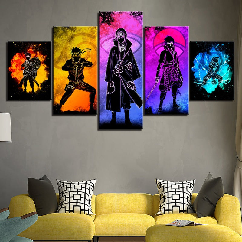 5 Stück Naruto Anime - Leinwand Wandkunst Malerei