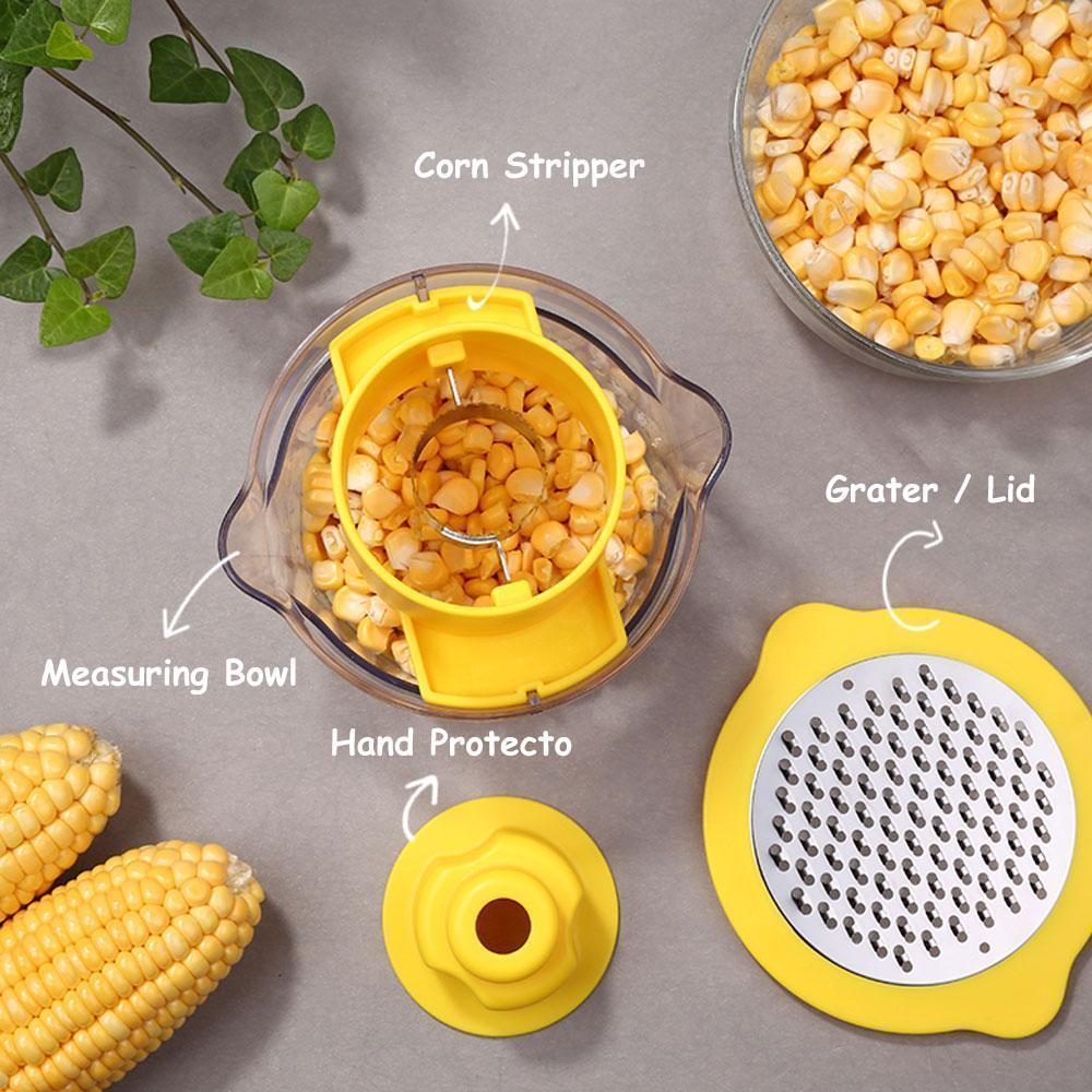 Cob Corn Stripper Mit Eingebautem Messbecher Und Reibe | Brehn