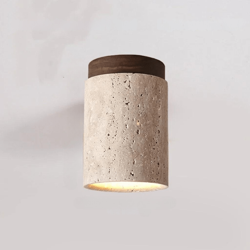 Brehn | Travertin Deckenleuchte - Raffinierte Eleganz - Sanftes Licht - Einzigartiges Design