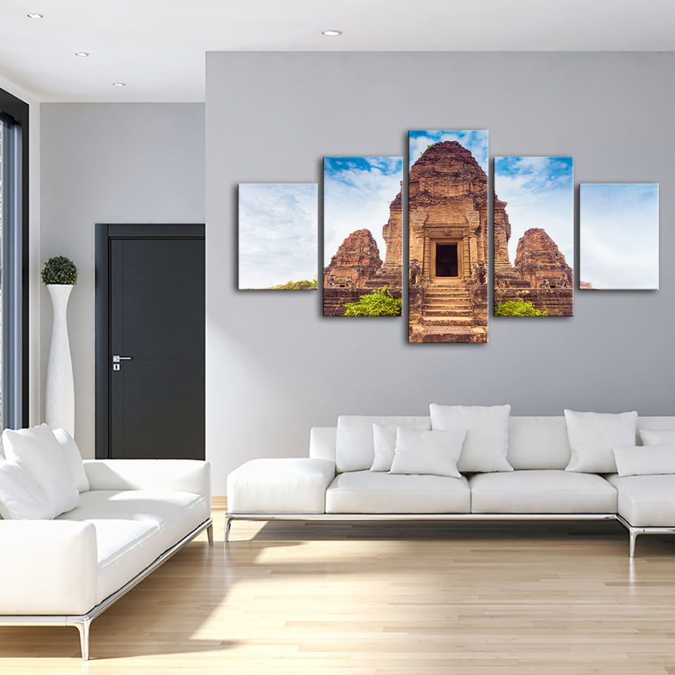 Antiker Tempel 5 Teile - Leinwand Wandkunst Gemälde