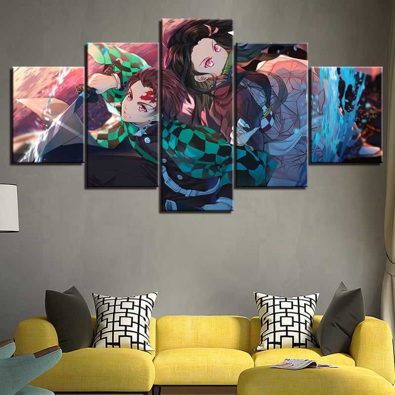 Anime Warrior Team 5 Teile - Leinwand Wandkunst Gemälde