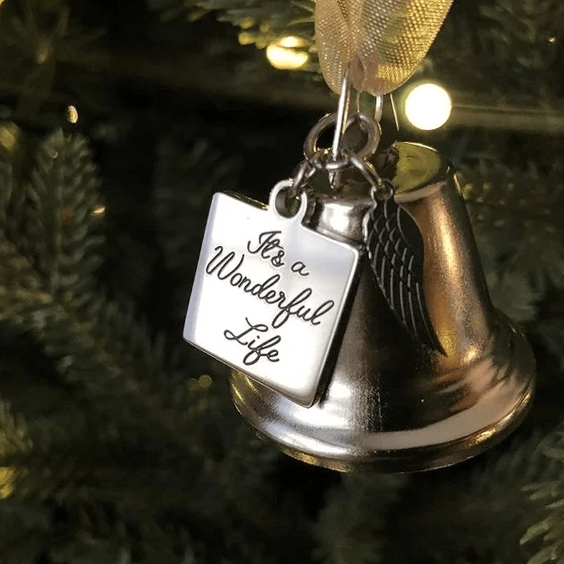 Brehn | 🎄Weihnachtsbaum-Memorial-Ornamente Engel Flügel Glocken Anhänger Hänge-Dekoration