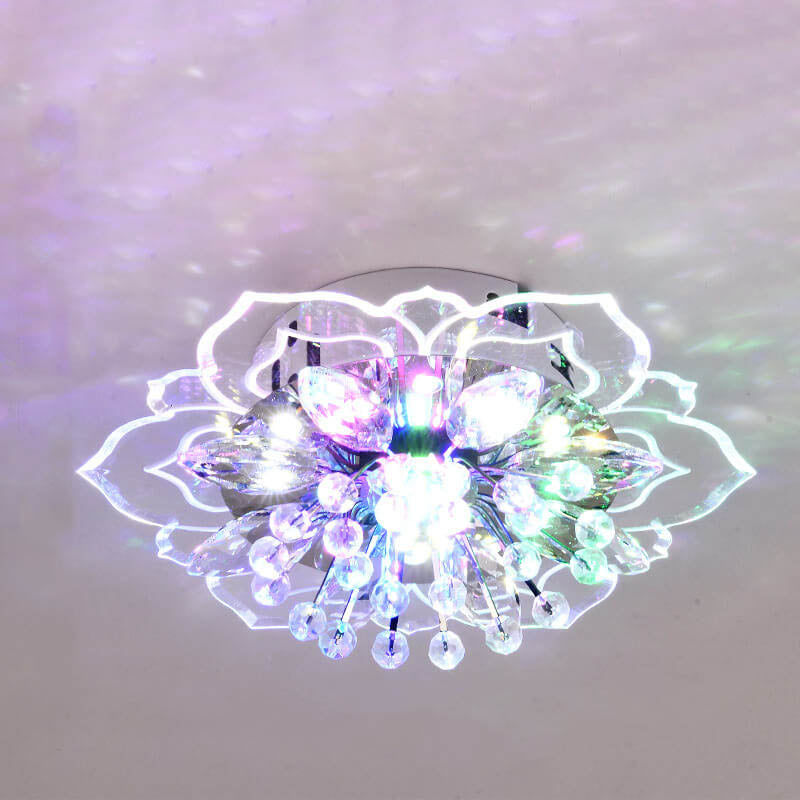 Brehn | GlowPetal LED Kristall Deckenleuchte | Blumenförmig | Modernes Design | Energiesparend | Dekorative Beleuchtung