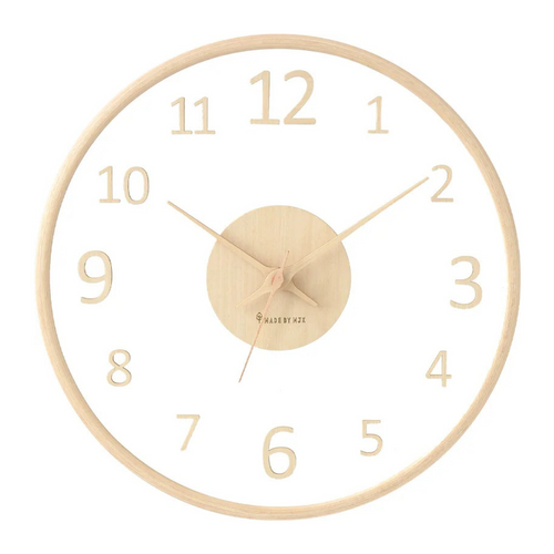 Brehn | Stilvolle Holzwanduhr aus Glas