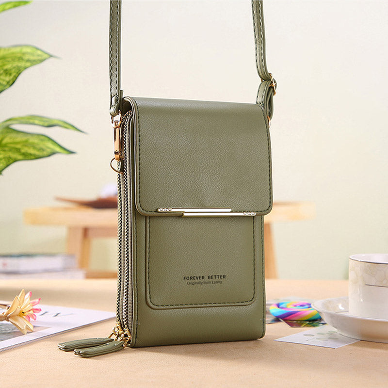 Anti-Diebstahl-Ledertasche mit Touchscreen | Brehn