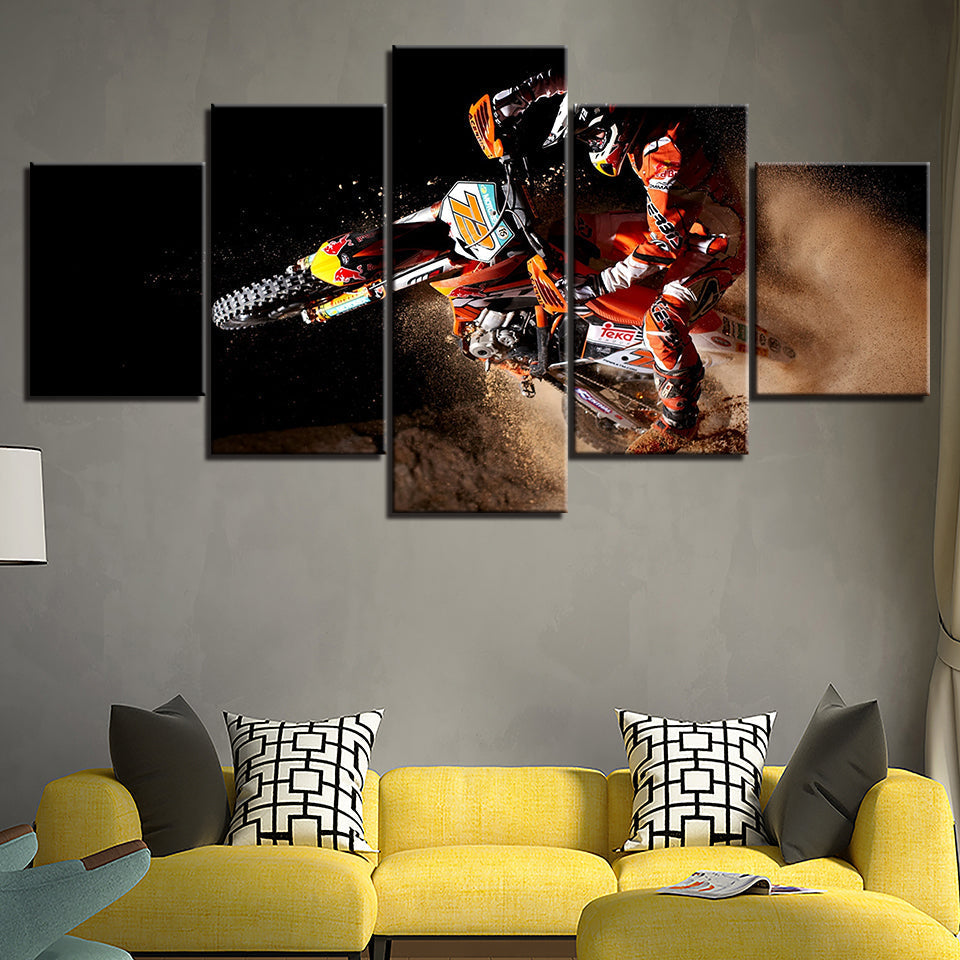 Motorradrennen - Leinwand Wandkunst Malerei