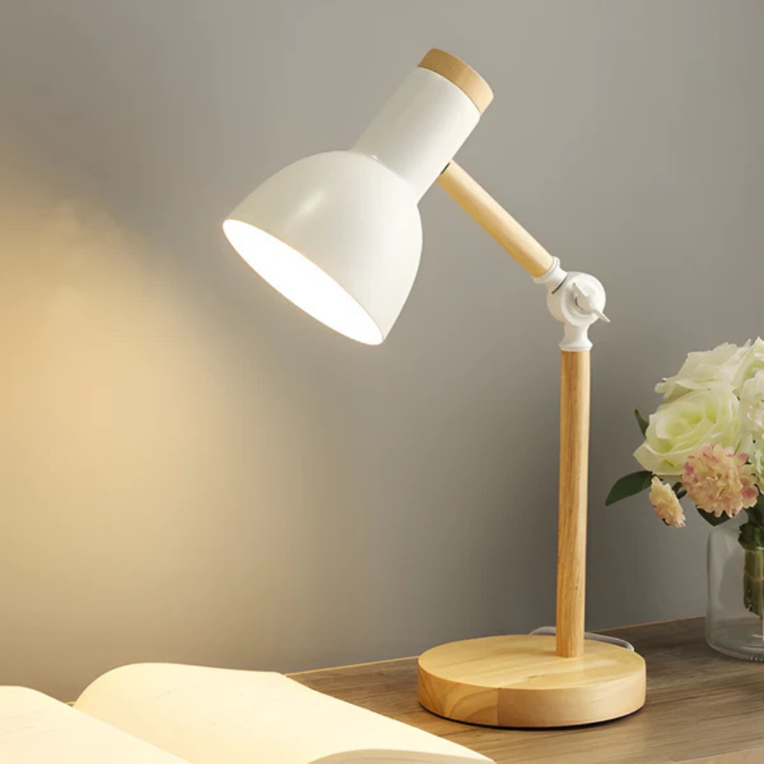 Brehn | Verstellbare Macaron LED Tischlampe aus Holz