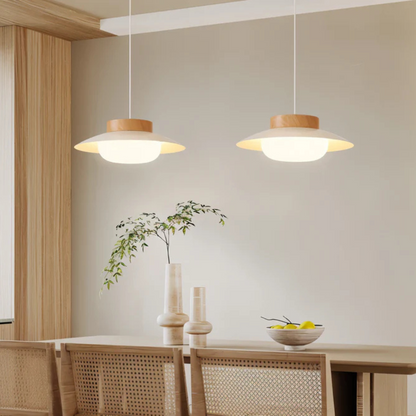 Brehn | Skandinavische Design Pendelleuchte für den Esstisch in Creme
