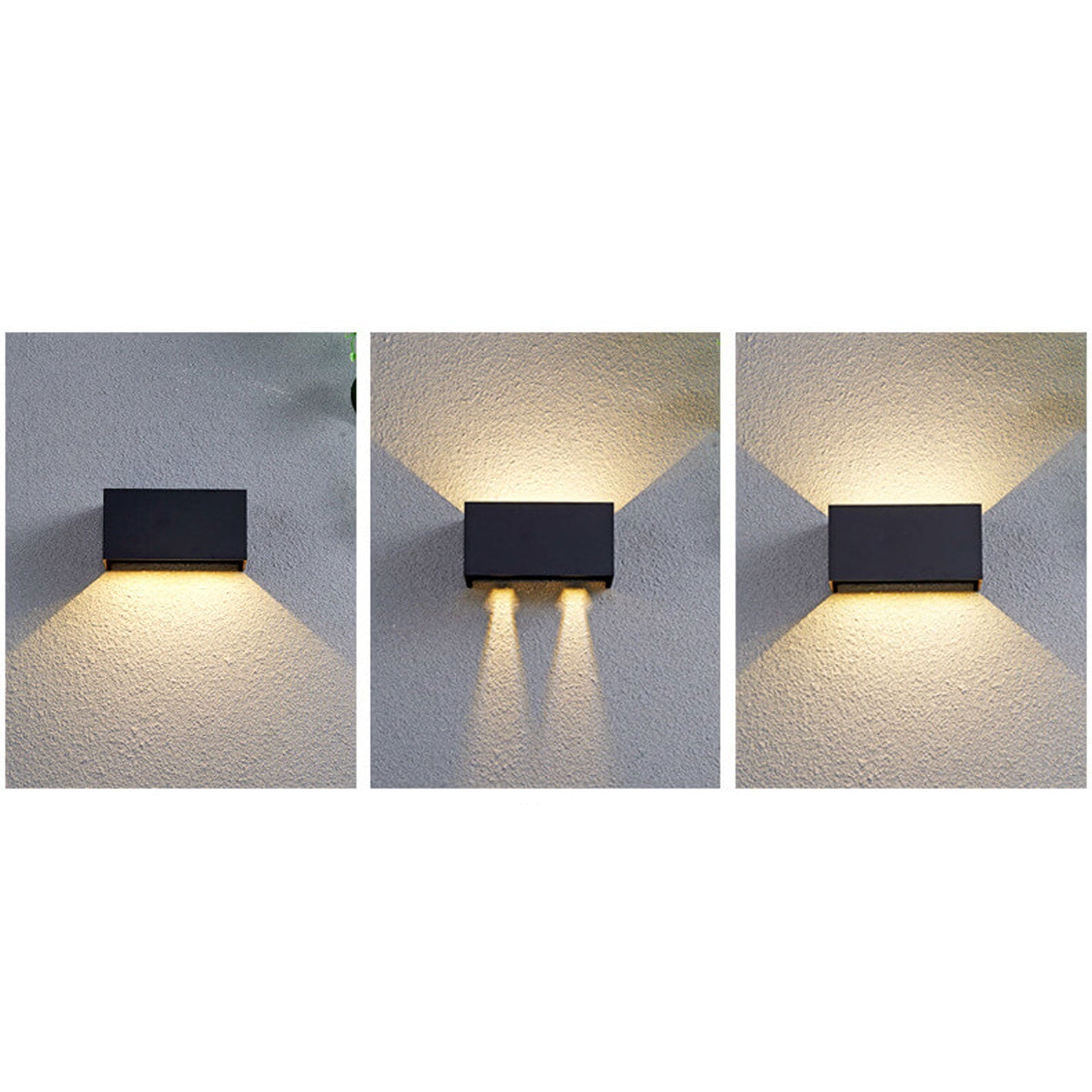 Moderne Outdoor wasserdichte rechteckige LED Up-and-Down beleuchtete Außenwandlampe | Brehn