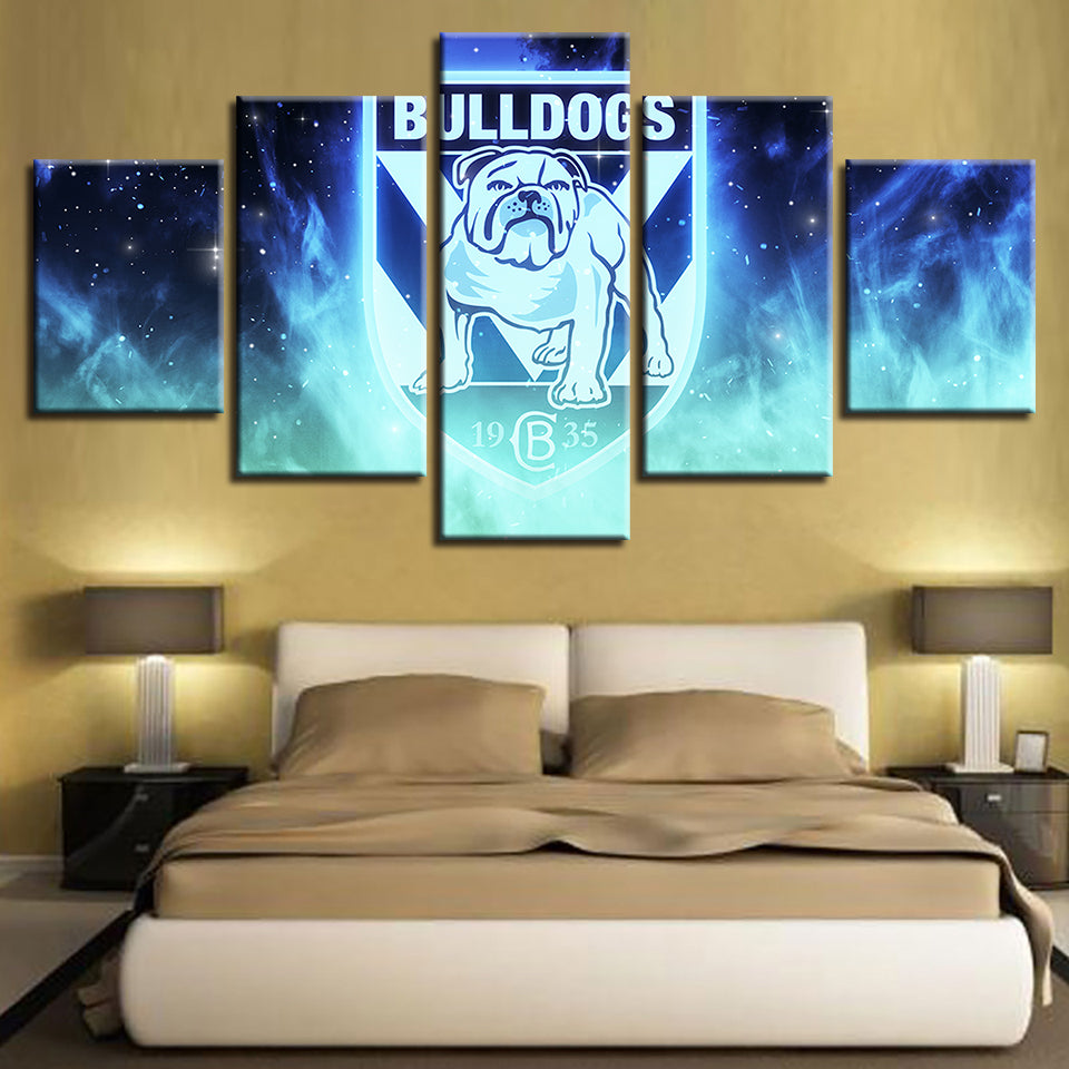 CB Bulldogs 5 Teile-Canvas Wandkunstmalerei
