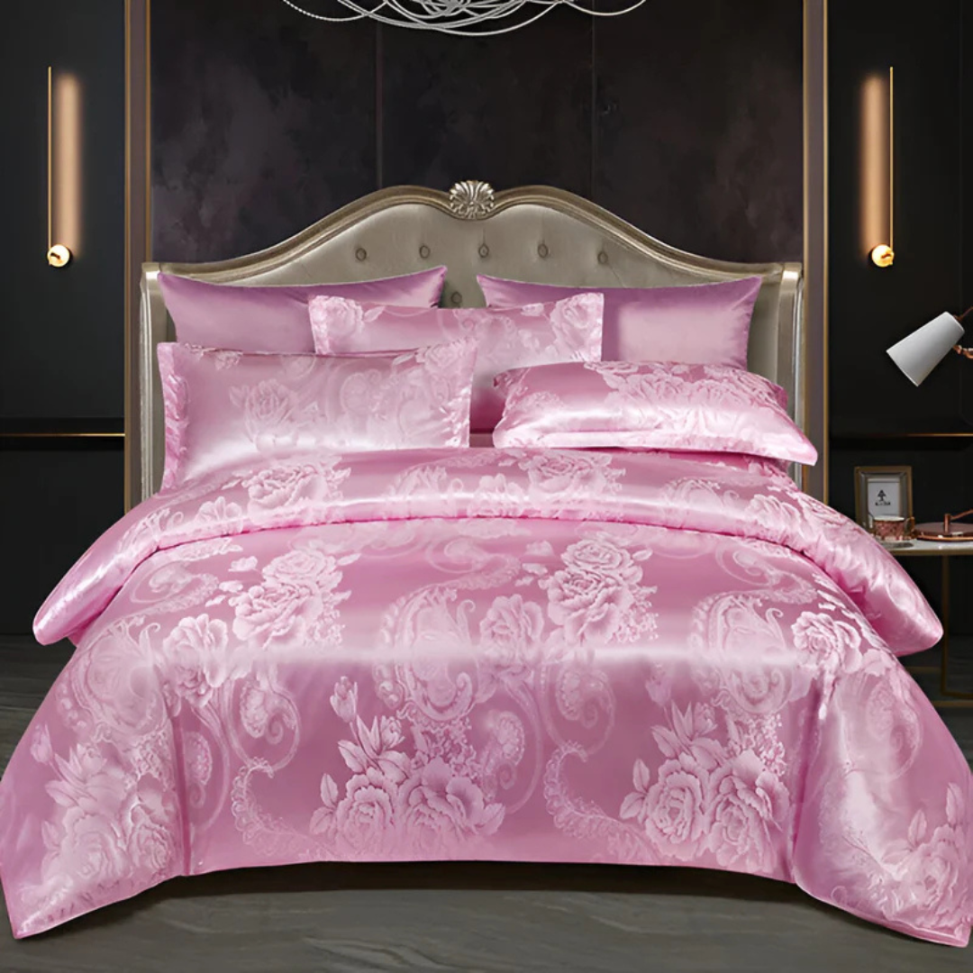 Brehn | Schönes Satin Bettbezug mit Blumenmuster