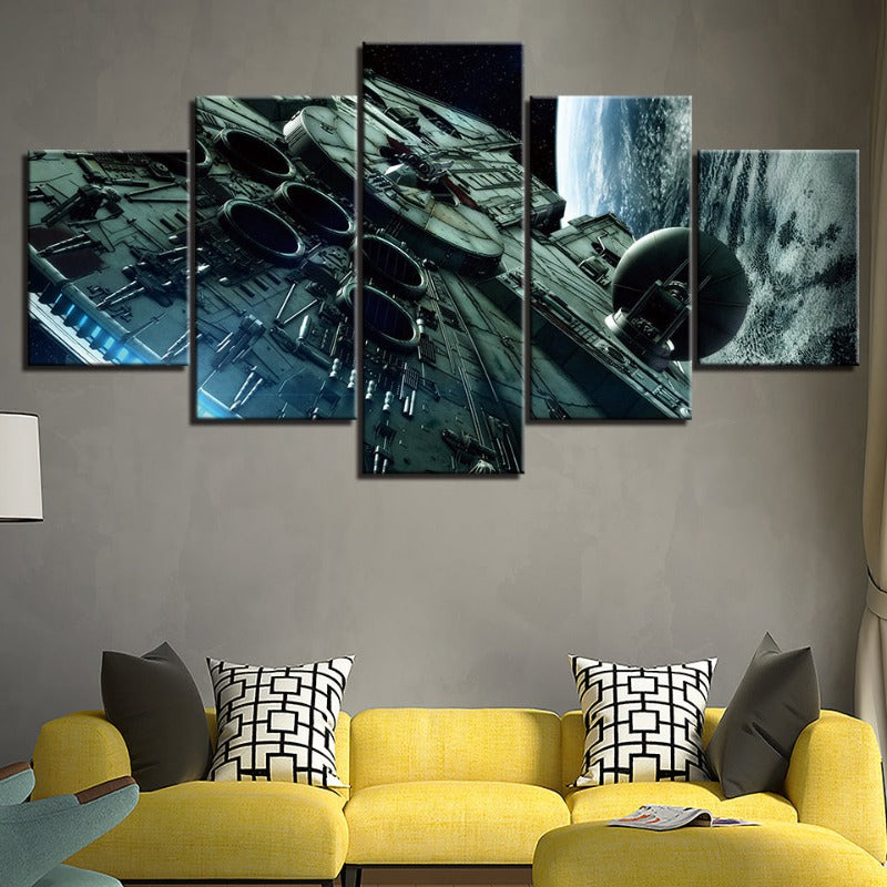 5 Stück Faszination Blick auf die Galaxie - Leinwand Wandkunst Gemälde