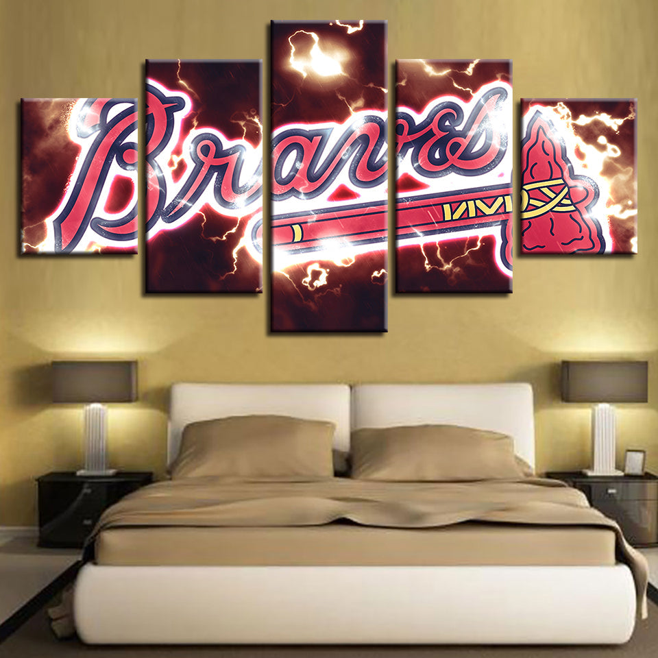 Dynamisches Braves-Logo 5-Teilig - Leinwand Wandkunst Malerei
