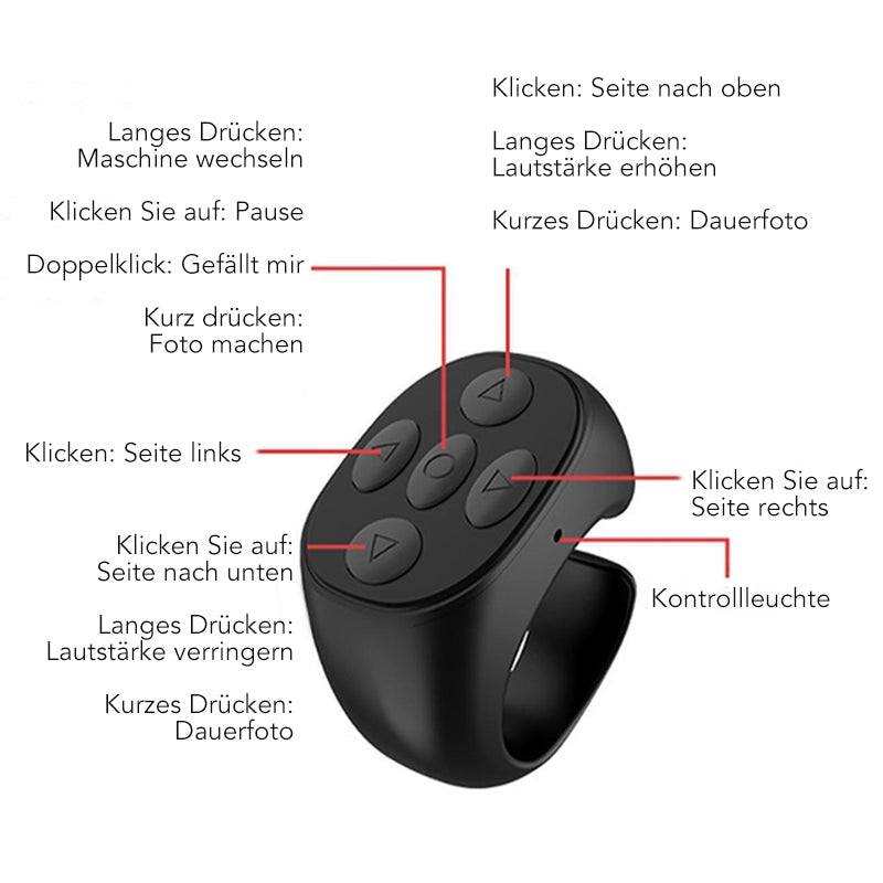 Kabellose Bluetooth-Fernbedienung per Fingertipp | Brehn