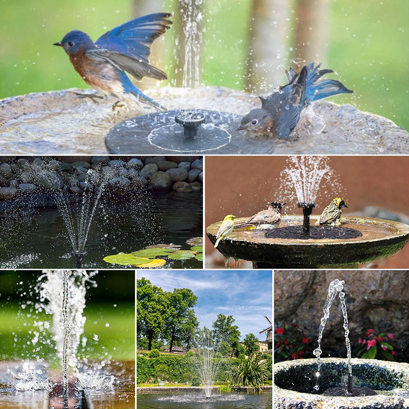 Brehn | Solarbetriebenen Vogelbrunnen mit Lichtern