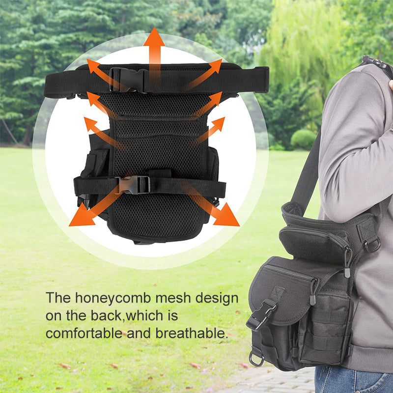 Wasserdichte taktische Hüfttasche aus Nylon für Herren, Beintasche, Reisetasche