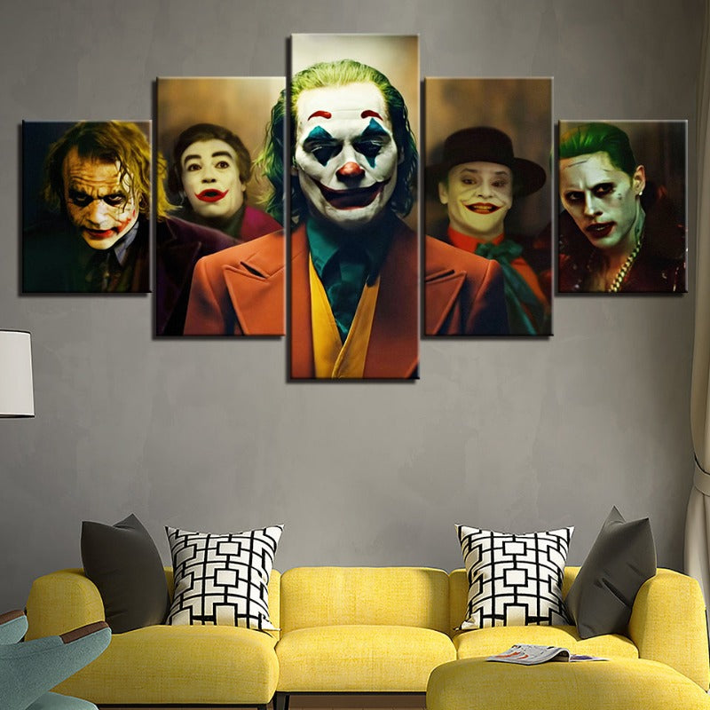 Joker Versionen - 5-teilige Leinwand Wandkunst Malerei