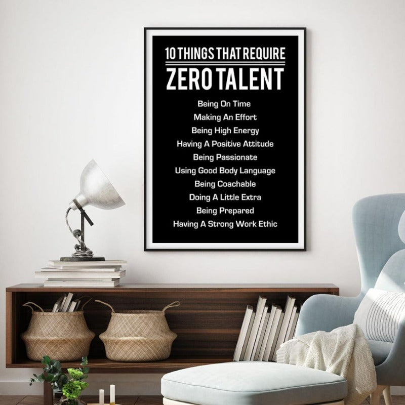 10 Dinge, die kein Talent erfordern Poster Leinwandmalerei Wand | Brehn