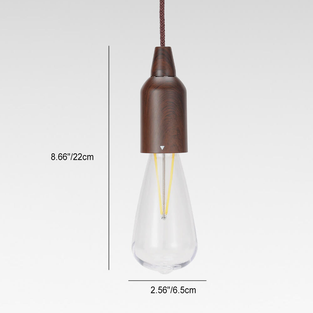 Retro Tragbare Wasserdichte Holz Runde Kegel Batterie USB 1-Licht Camping Außenlicht | Brehn