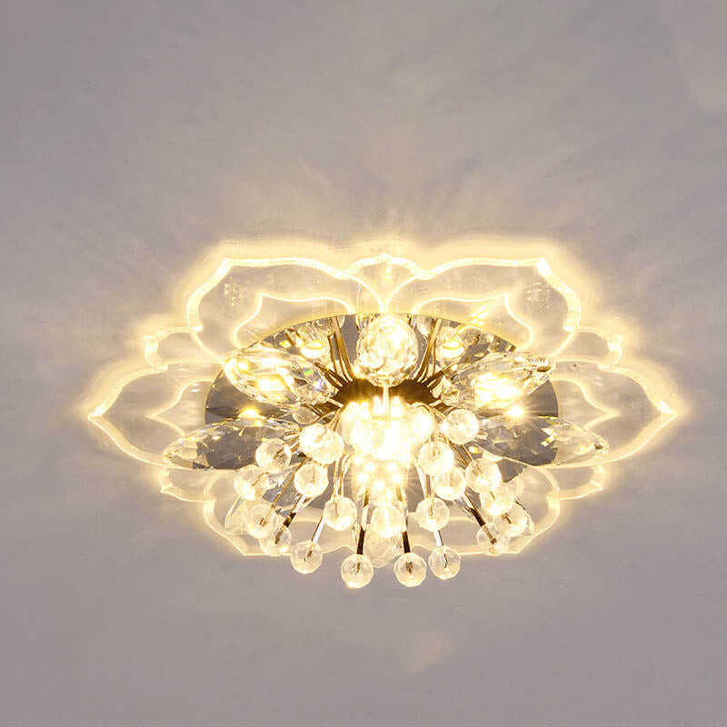 Brehn | GlowPetal LED Kristall Deckenleuchte | Blumenförmig | Modernes Design | Energiesparend | Dekorative Beleuchtung