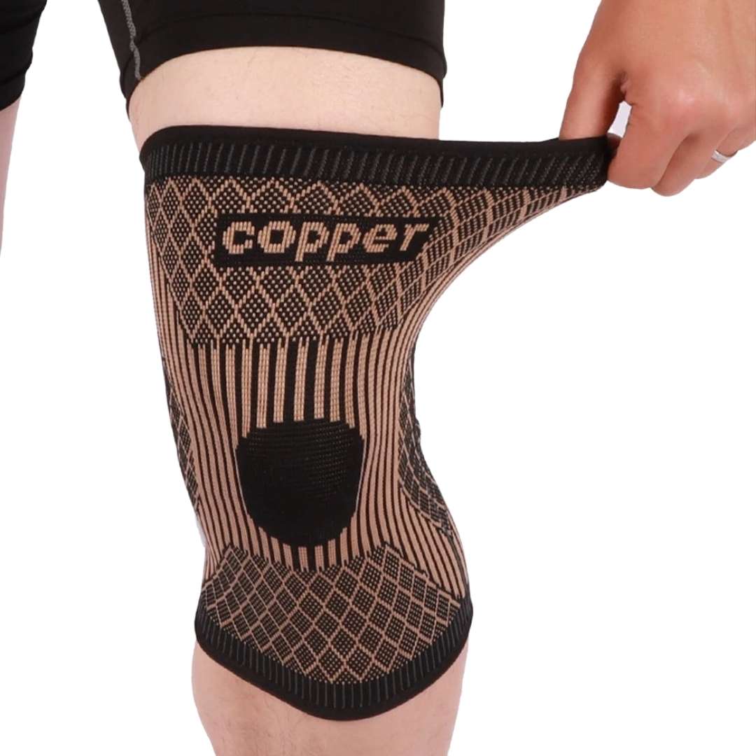 CopperFlex Knee Compression Sleeve | zur Schmerzlinderung - Unterstützung - Mobilität - perfekt für Athleten, Arthritis, Senioren und Verletzungsrehabilitation Brehn