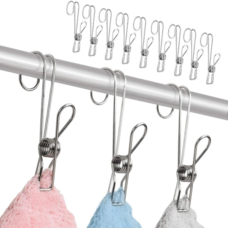 Brehn | Stainless Steel Metal Long Tail Clip (6 pcs/set)
