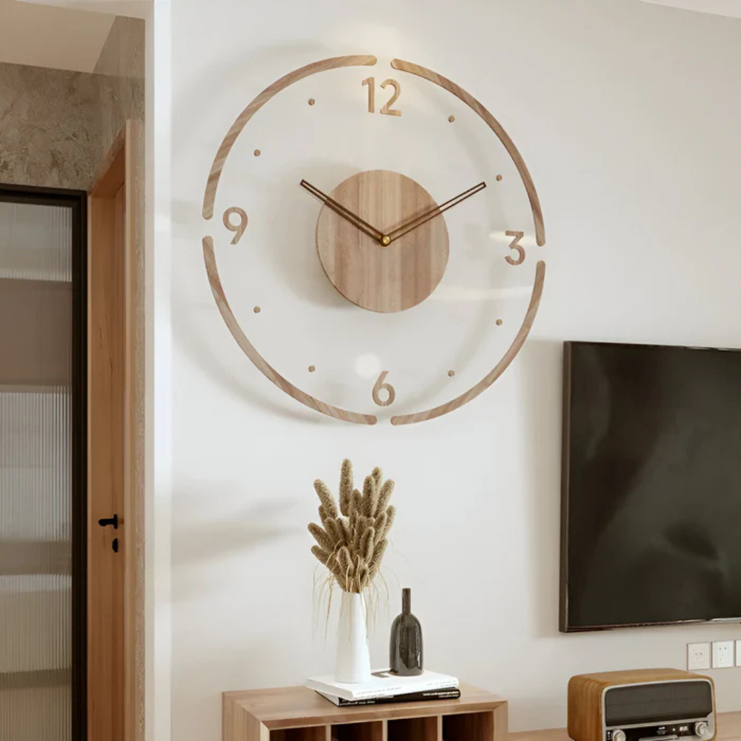 Nock Wanduhr – Stilvolle & Stille Uhr für Wohnzimmer oder Schlafzimmer | Brehn