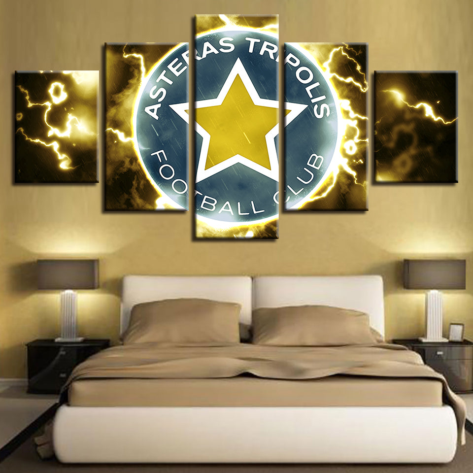 Electric Asteras Tripolis F.B. Logo 5 Stück - Leinwand Wandkunst Gemälde